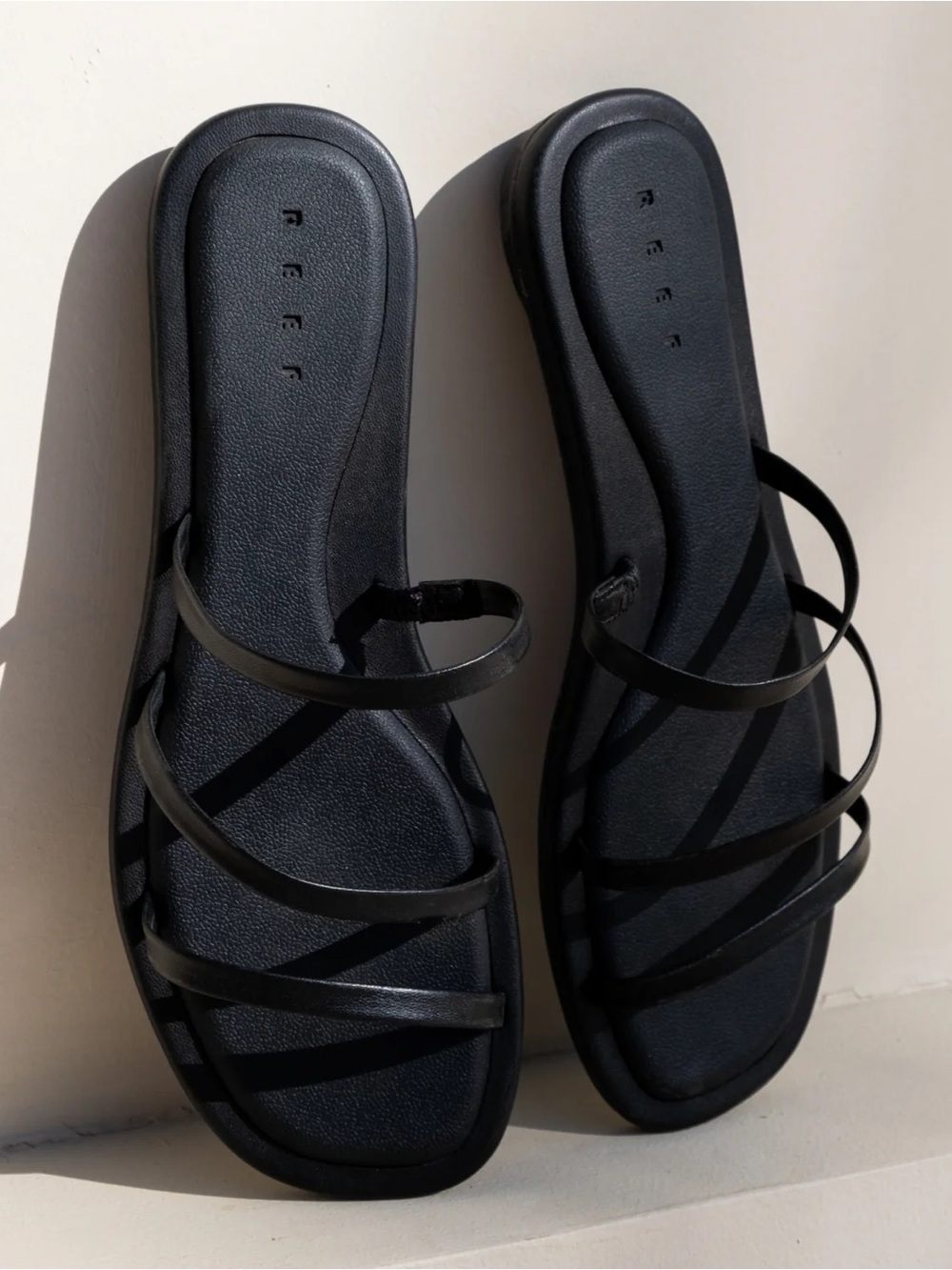 Black Multi-Strap Women's Slide Sandals